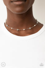 Load image into Gallery viewer, Rumored Romance - White (Pearl and Rhinestone) Choker Necklace
