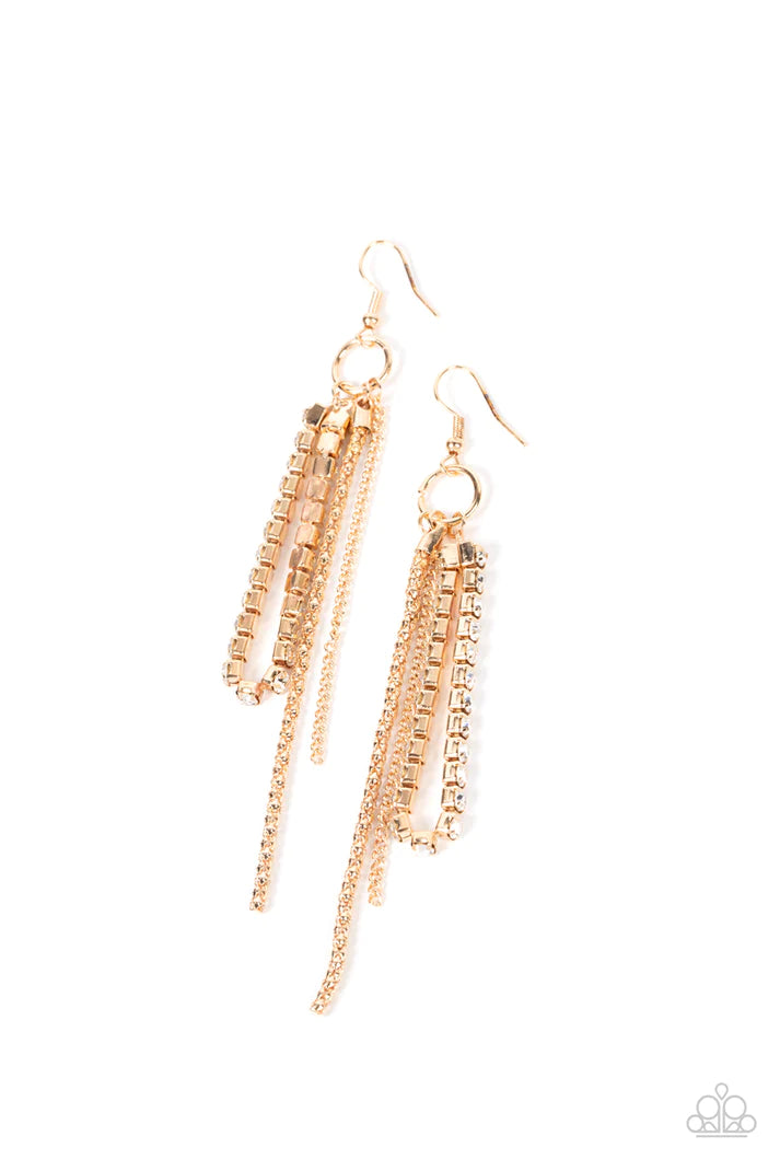 Swing Dance Dazzle - Gold Earring