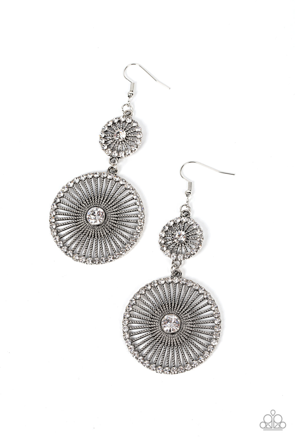 Bring Down the WHEELHOUSE - (White (Rhinestone Center) Earring