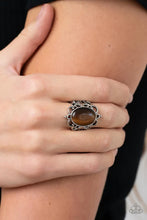 Load image into Gallery viewer, Radiantly Reminiscent - Brown (Cat&#39;s Eye Stone) Ring
