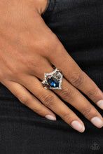 Load image into Gallery viewer, Bow Down to Dazzle - Blue (Oval Gem/Smoky Teardrop Rhinestone) Ring
