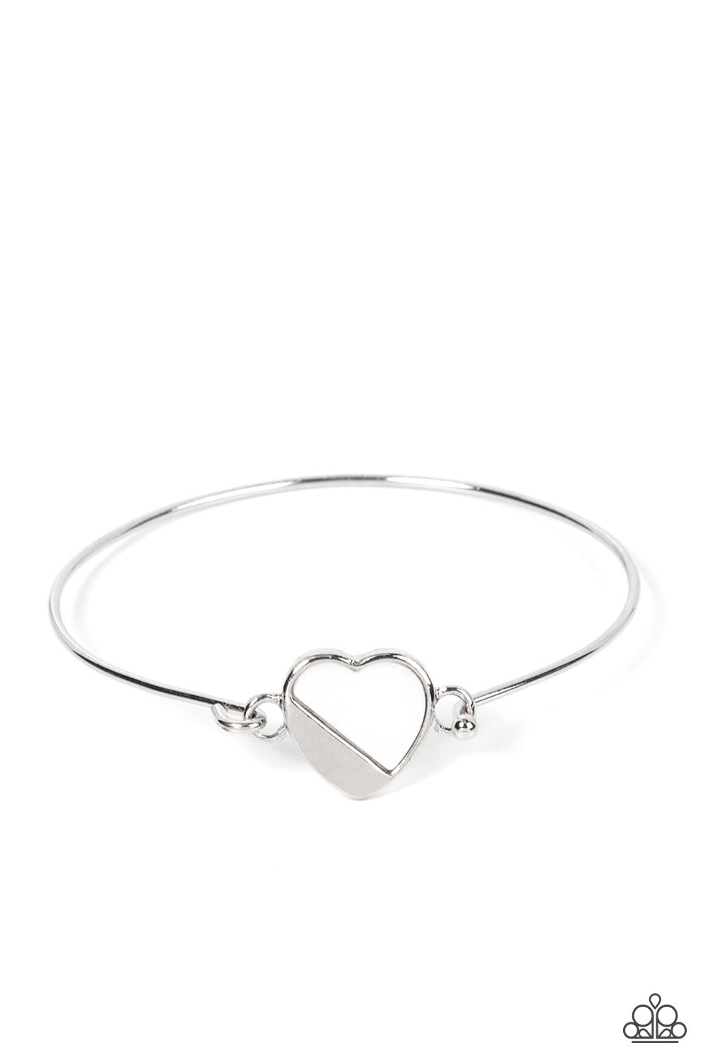 Hidden Intentions - White /Silver (Heart) Bracelet