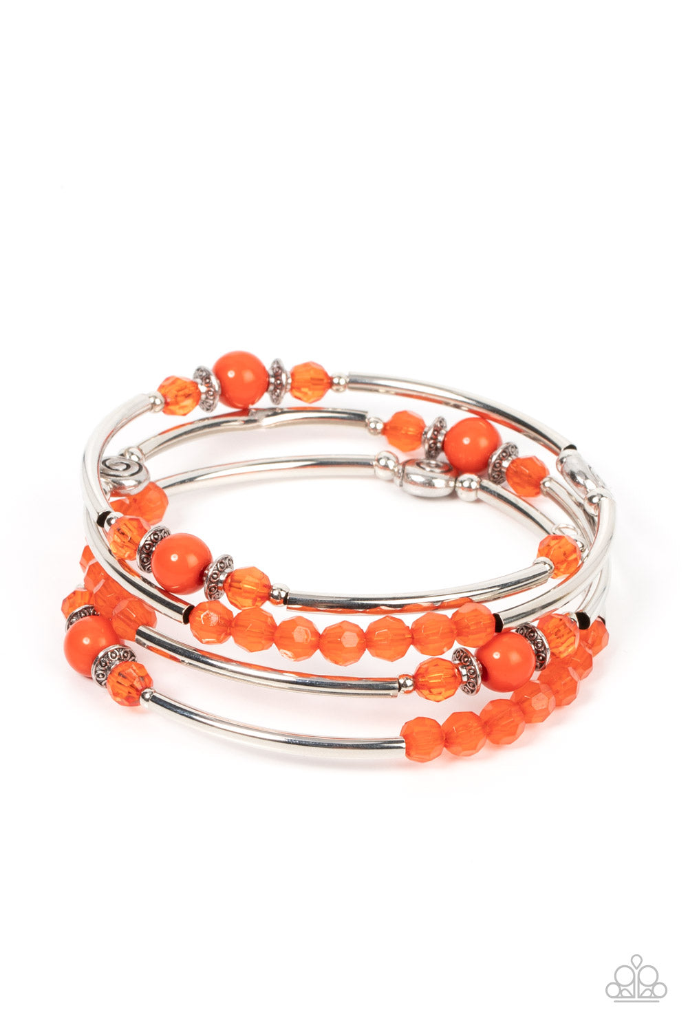 Whimsically Whirly - Orange Bracelet