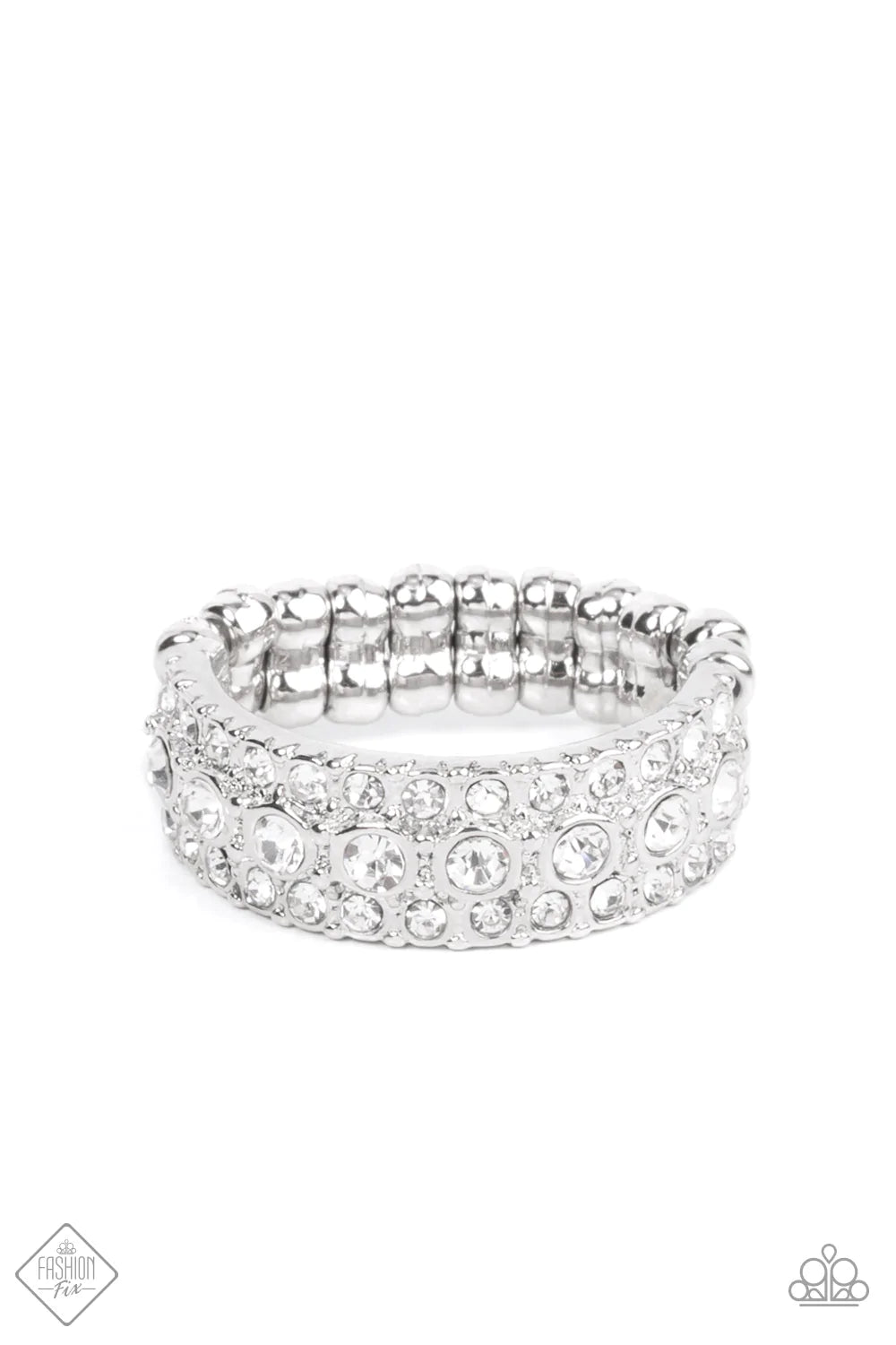 BLING of the Ball - White (Rhinestone) Ring (FFA-0222)