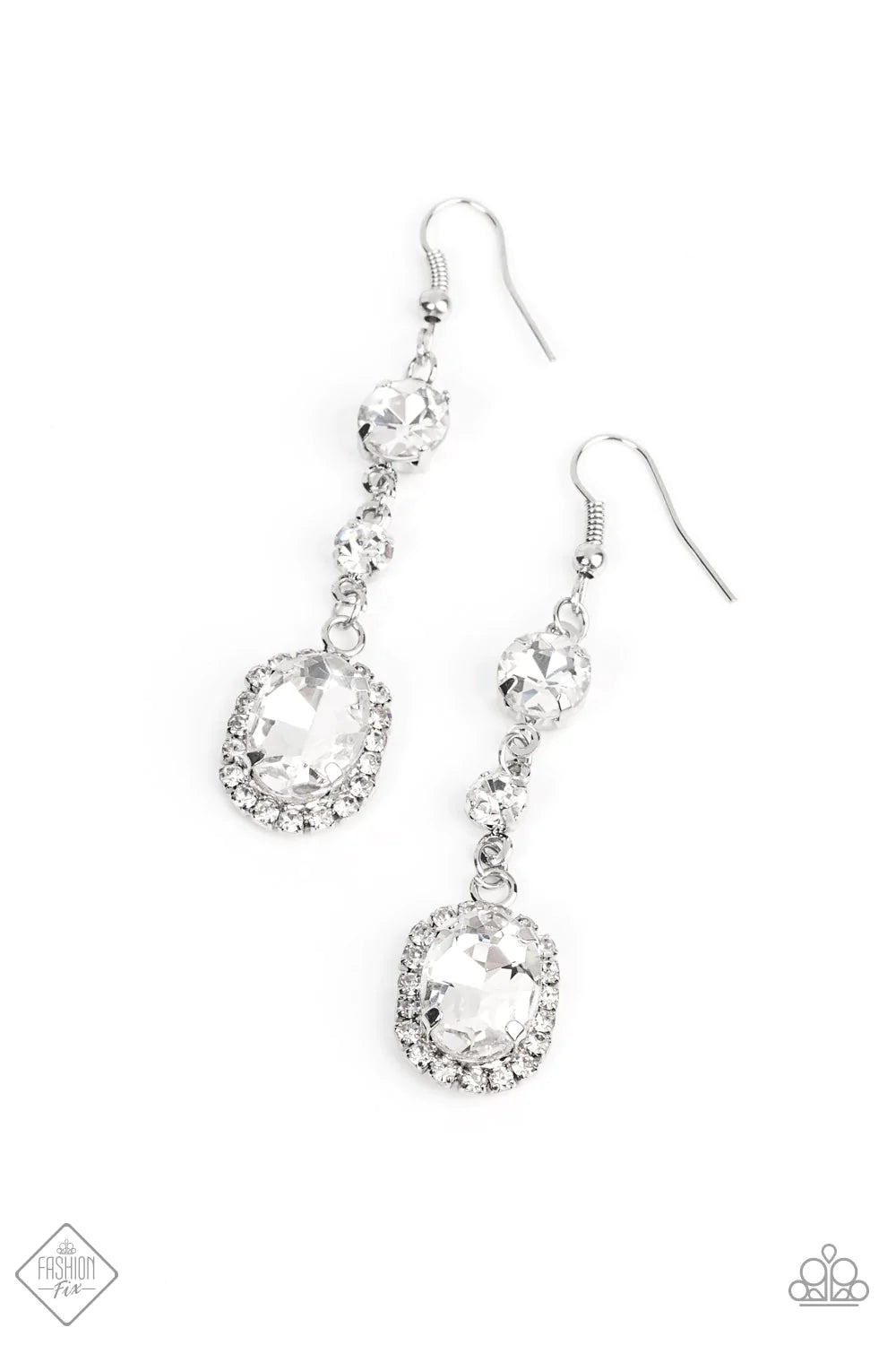 Glass Slipper Sparkle - White (Rhinestone) Earring
