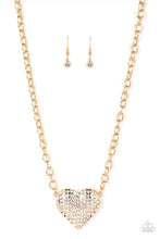 Load image into Gallery viewer, Heartbreakingly Blingy - Gold (Heart) Necklace freeshipping - JewLz4u Gemstone Gallery
