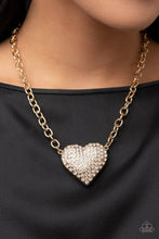 Load image into Gallery viewer, Heartbreakingly Blingy - Gold (Heart) Necklace freeshipping - JewLz4u Gemstone Gallery
