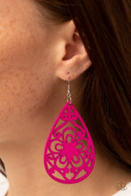 Load image into Gallery viewer, Marine Eden - Pink (Wooden) Earring
