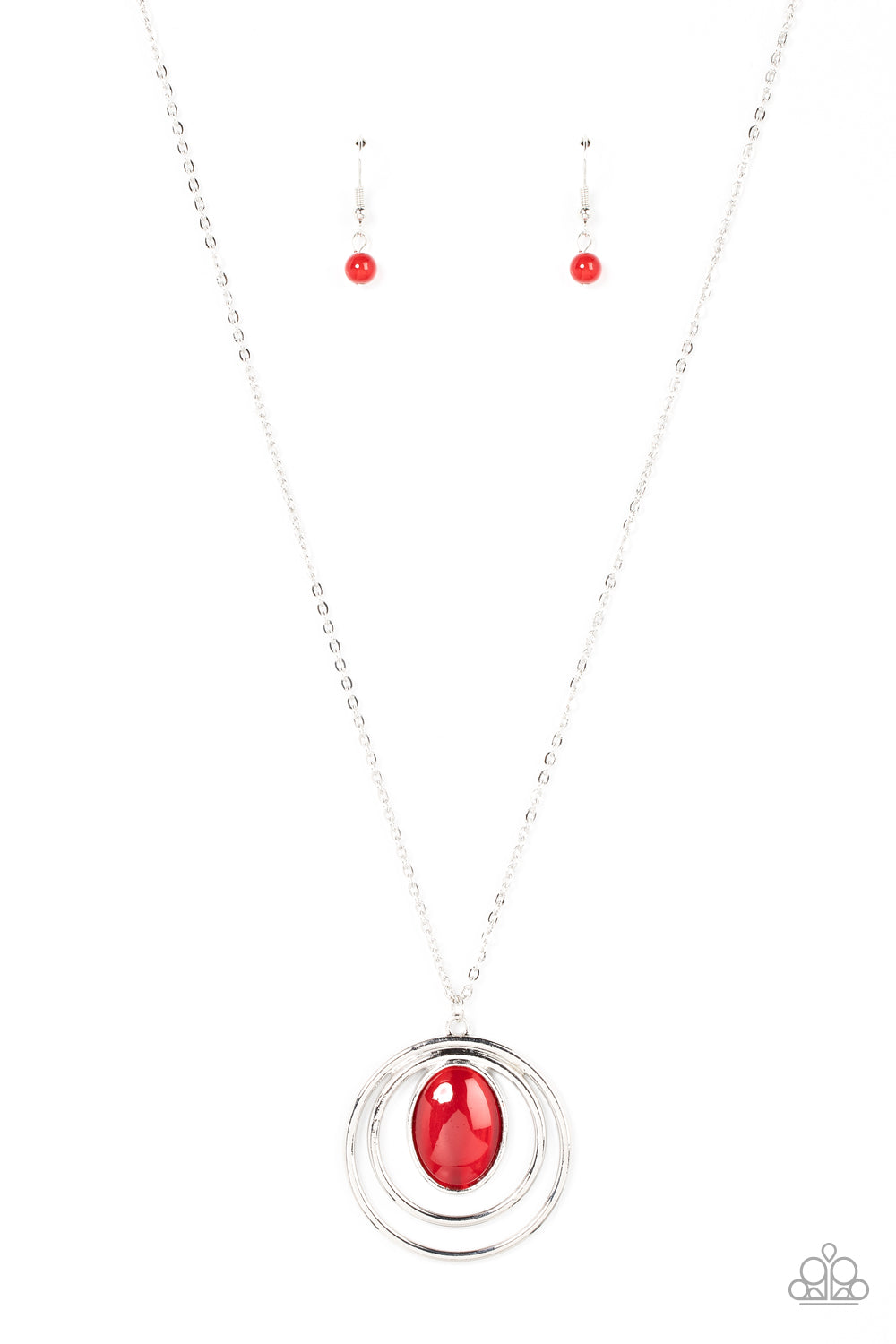 Epicenter of Elegance - Red (Cat's Eye Stone) Necklace