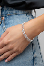 Load image into Gallery viewer, Regal Wraparound - White (Pearl and Rhinestone) Bracelet
