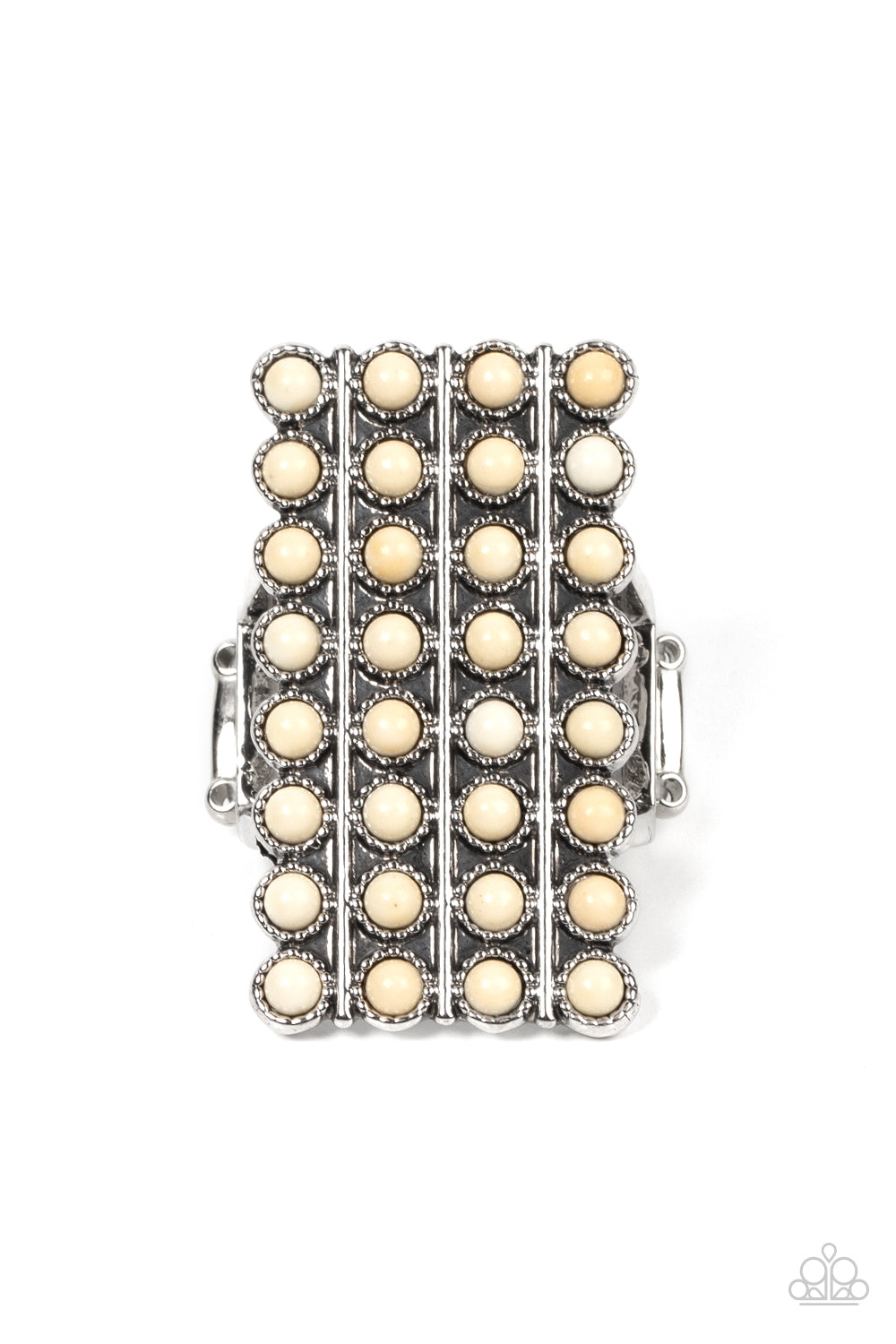 Pack Your SADDLEBAGS - White (Marble Stone) Ring