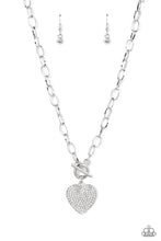 Load image into Gallery viewer, If You LUST - White Rhinestone (Silver Heart) Necklace freeshipping - JewLz4u Gemstone Gallery
