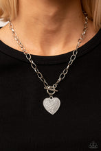 Load image into Gallery viewer, If You LUST - White Rhinestone (Silver Heart) Necklace freeshipping - JewLz4u Gemstone Gallery
