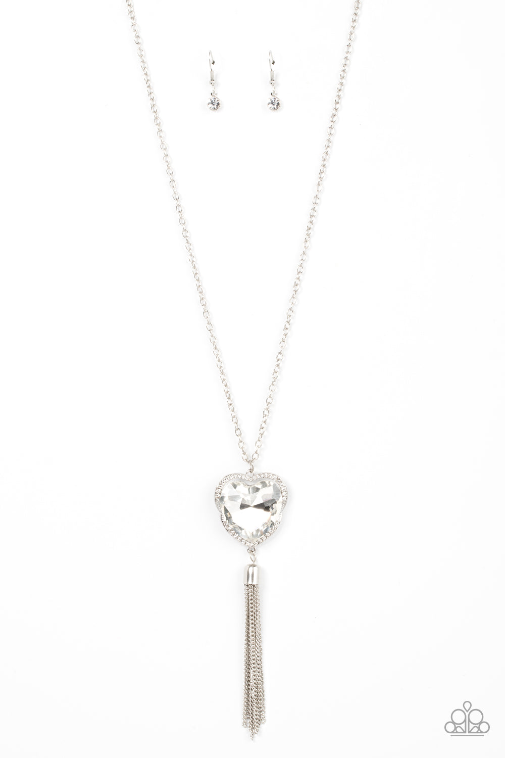 Finding My Forever - White (Heart Rhinestone) Necklace freeshipping - JewLz4u Gemstone Gallery