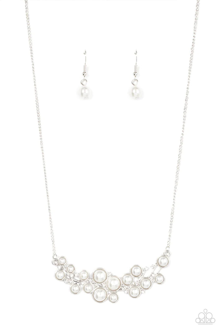 My Yacht or Yours? - White (Pearl/Rhinestone) Necklace