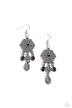 Load image into Gallery viewer, Dreamcatcher Delight - Purple (Tribal Inspired Pattern) Earring
