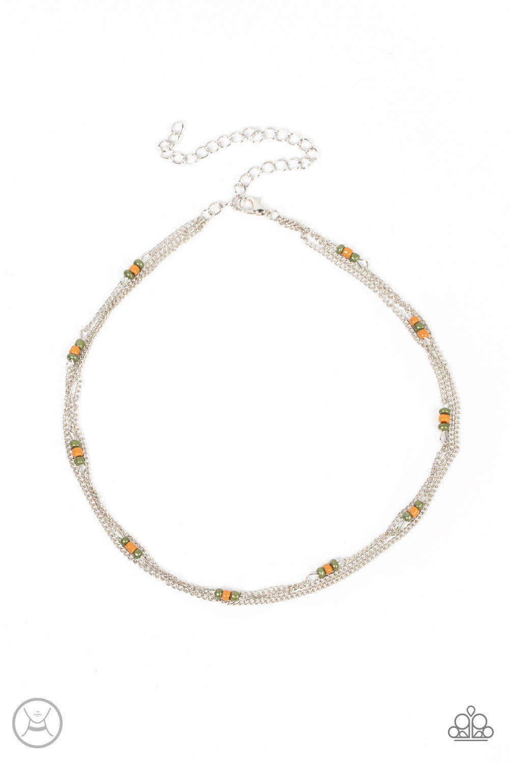 Bountifully Beaded - (Green Choker) Necklace