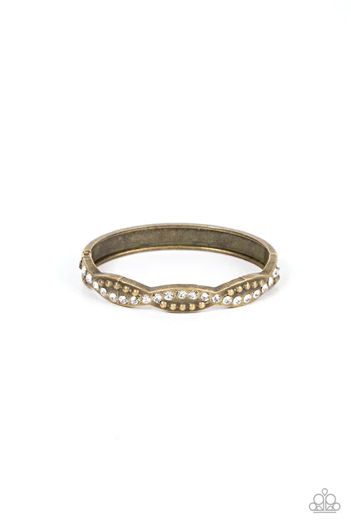 Empire Envy - Brass (White Rhinestone) Bracelet