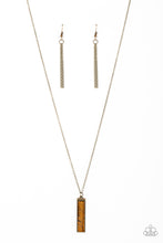 Load image into Gallery viewer, Set in GEMSTONE - Brass (Tiger&#39;s Eye Stone) Necklace
