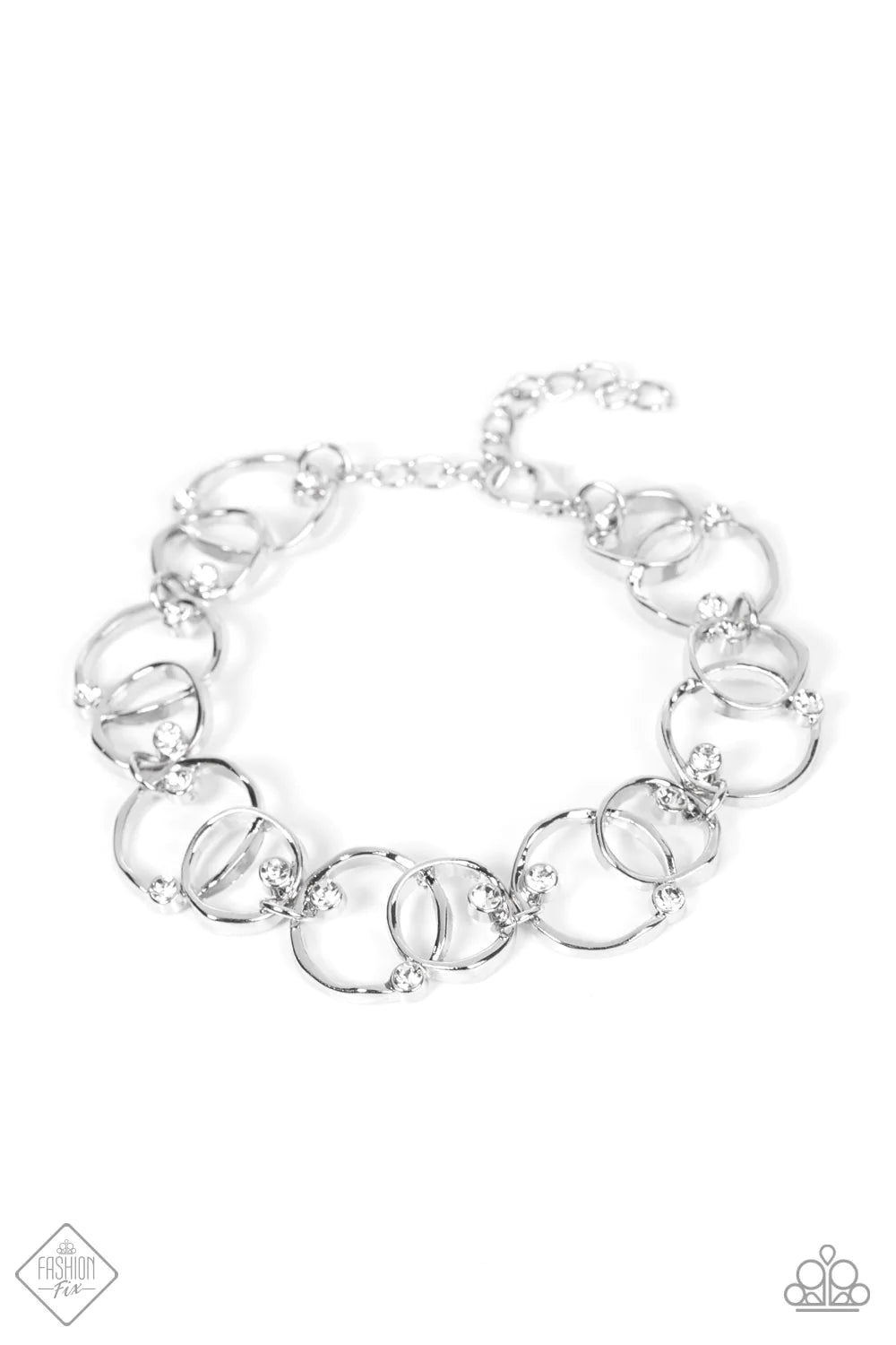 The Universe Revolves Around Me - White (Rhinestone) Bracelet (FFA-0322)