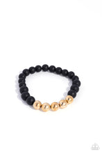 Load image into Gallery viewer, METALHEAD in the Clouds - Gold (Black Stone) Bracelet
