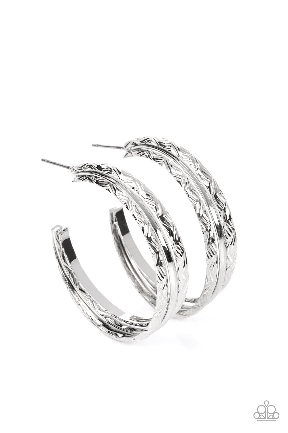 CONTOUR de Force - Silver Hoop Earring