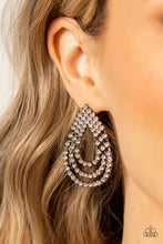 Load image into Gallery viewer, Take a POWER-Stance - Black (Gunmetal/White Rhinestone) Post Earring
