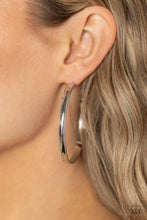 Load image into Gallery viewer, Monochromatic Magnetism - Silver Hoop Earring
