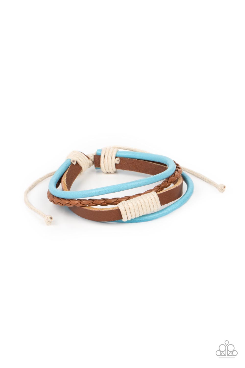 Trail Scout - Blue / Brown Leather) Bracelet