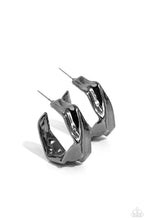 Load image into Gallery viewer, Cutting Edge Couture - Black Gunmetal (Hoop) Earring
