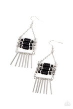 Load image into Gallery viewer, Tribal Tapestry - Black (Stone Beads) Earring
