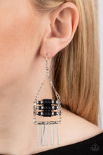 Load image into Gallery viewer, Tribal Tapestry - Black (Stone Beads) Earring
