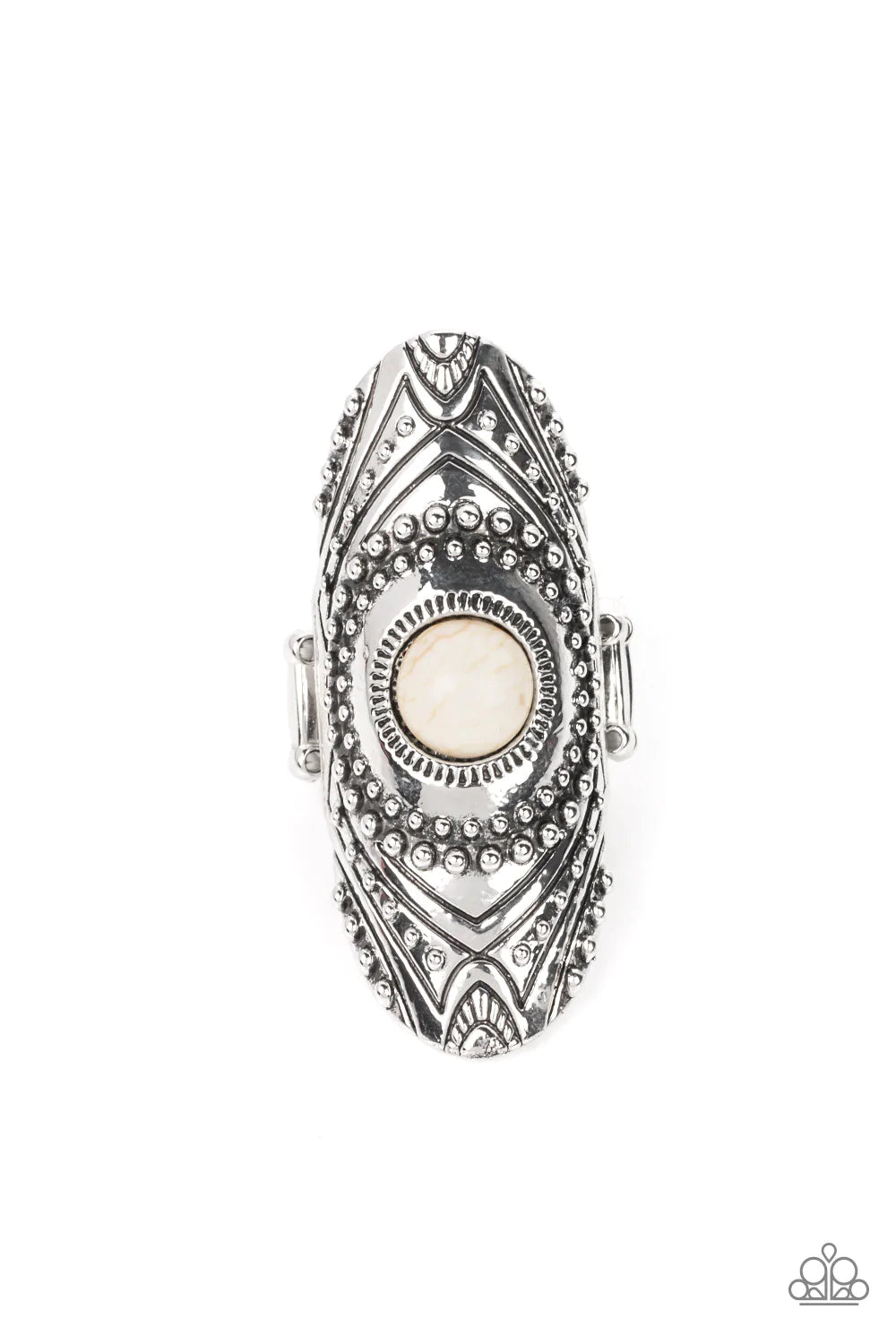 Rural Residence - White (Marble Stone) Ring