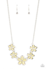 Load image into Gallery viewer, Garden Daydream - Yellow (Cat&#39;s Eye Stone) Petal Necklace
