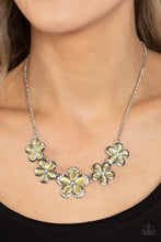 Load image into Gallery viewer, Garden Daydream - Yellow (Cat&#39;s Eye Stone) Petal Necklace
