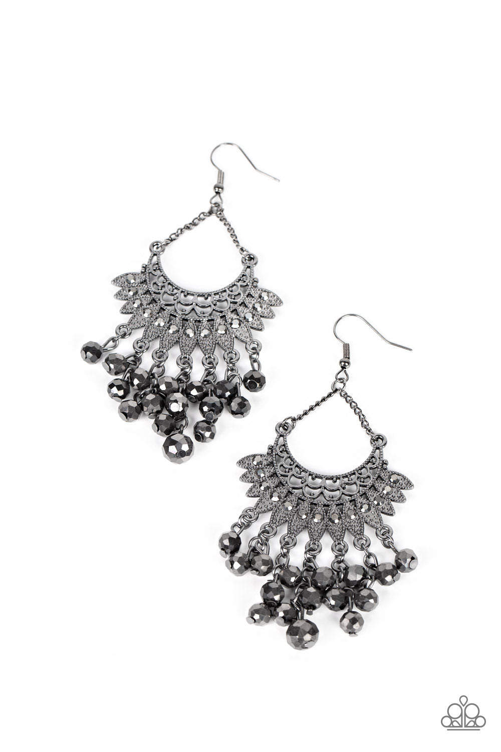 Chromatic Cascade - Black (Hematite Rhinestone) Earring