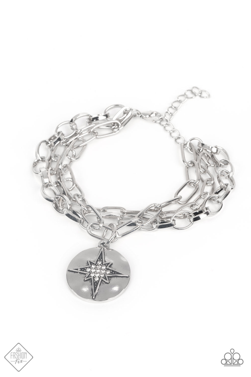 True North Twinkle - White Rhinestone (Silver) Bracelet (SS-0422)