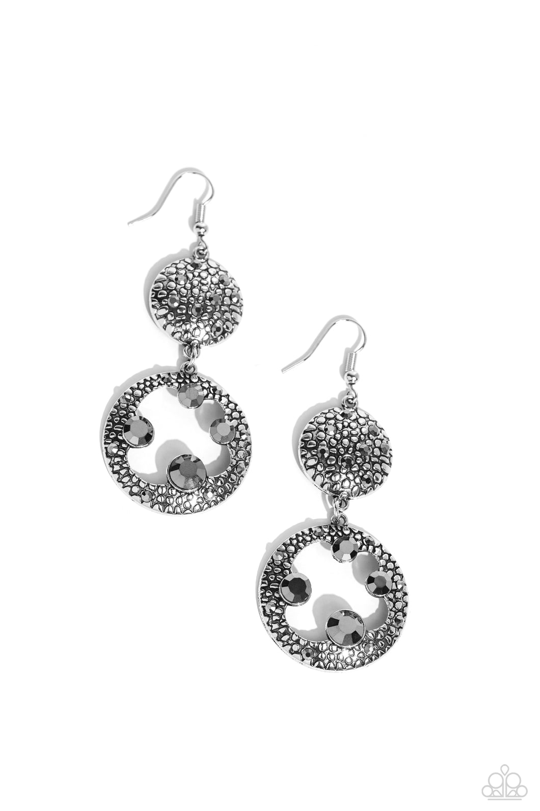 Eastern Entrada - Silver (Hematite Rhinestone) Earring