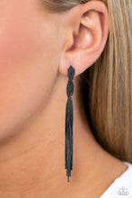 Load image into Gallery viewer, Ropin Rodeo Queen - Black (Gunmetal Snake Chain) Post Earrings
