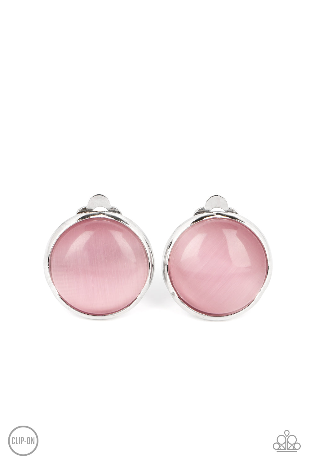 Cool Pools - Pink Clip-On Earring