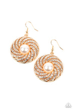 Load image into Gallery viewer, Vintage Vortex - Gold (Pearl) Earring
