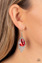 Load image into Gallery viewer, Glorious Glimmer - Red (Teardrop Gem) Earring
