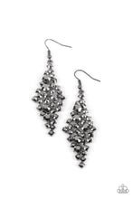 Load image into Gallery viewer, Celestial Comet - Black (Gunmetal)/ Smoky Hematite Rhinestone Earring
