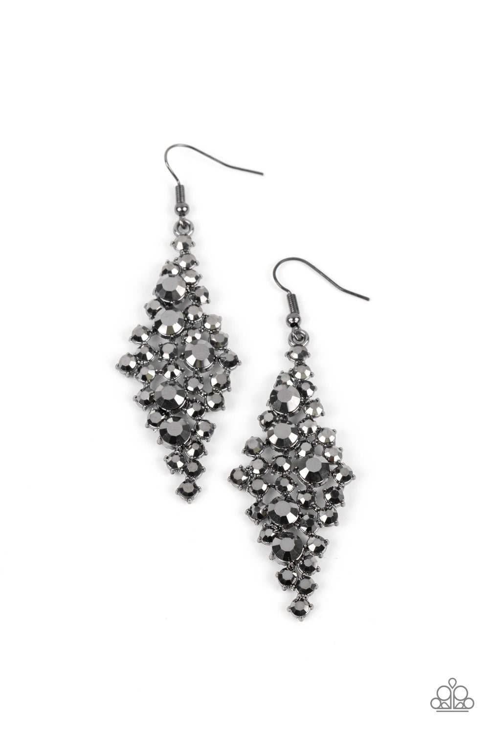 Celestial Comet - Black (Gunmetal)/ Smoky Hematite Rhinestone Earring