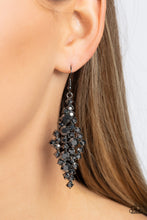 Load image into Gallery viewer, Celestial Comet - Black (Gunmetal)/ Smoky Hematite Rhinestone Earring
