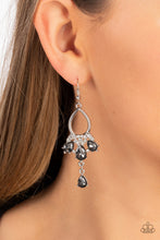 Load image into Gallery viewer, Coming in Clutch - Silver (Smoky Rhinestone) Earring
