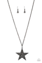 Load image into Gallery viewer, Rock Star Sparkle - Black (Gunmetal) Star Necklace
