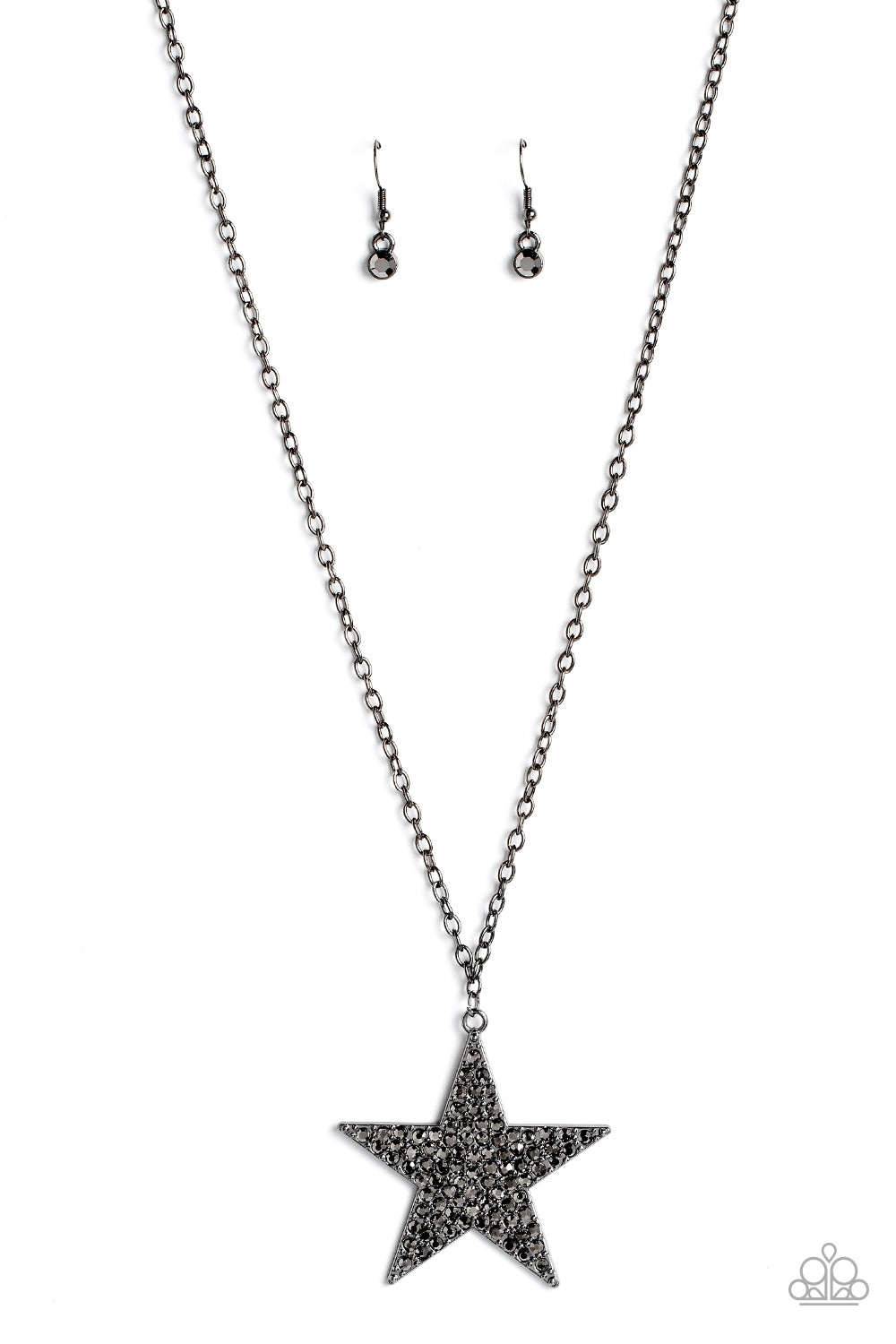 Rock Star Sparkle - Black (Gunmetal) Star Necklace