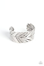 Load image into Gallery viewer, Party FOWL - White Rhinestone (Silver Feather) Bracelet
