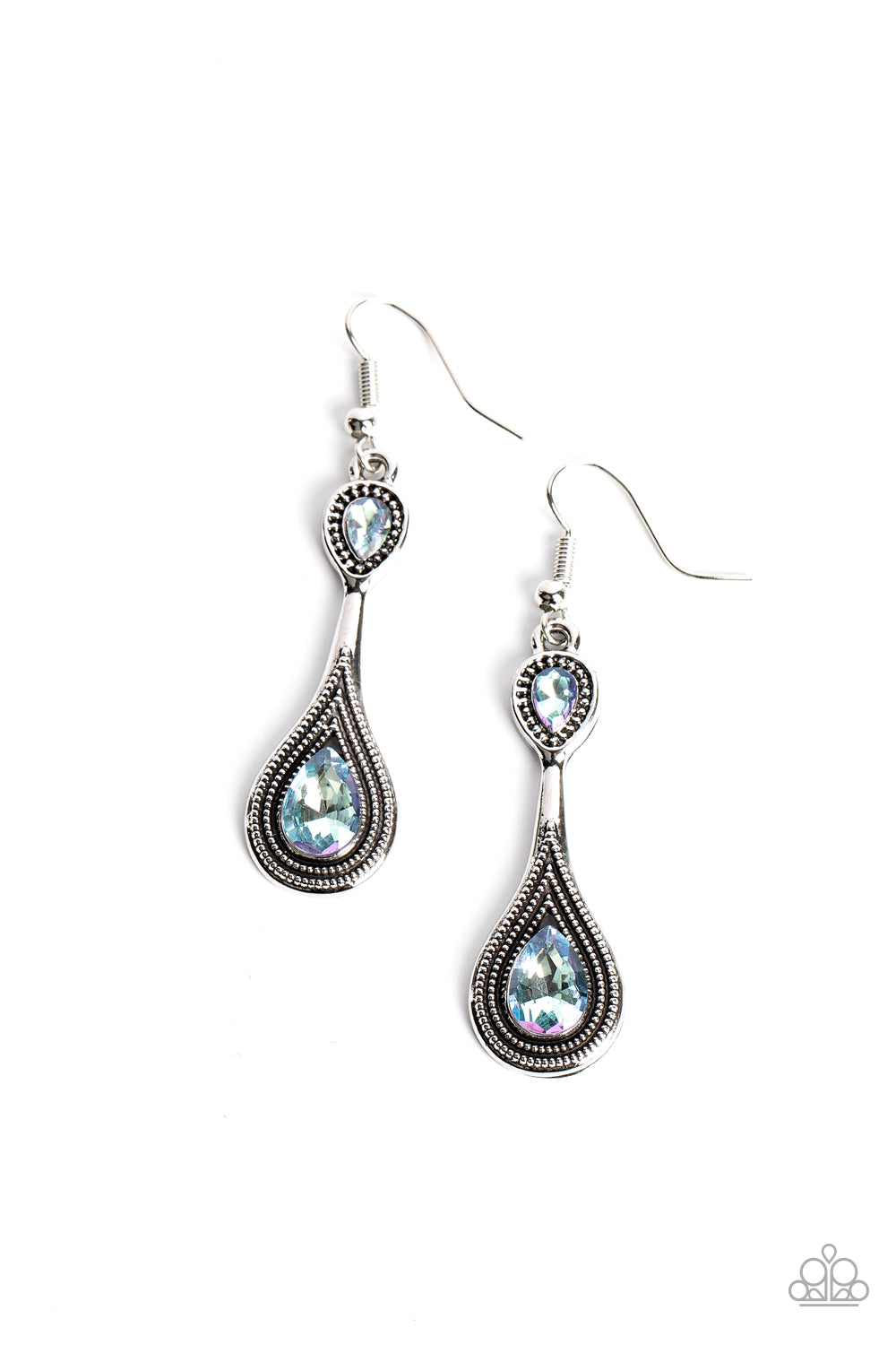 Dazzling Droplets - Blue (Rhinestone) Earring